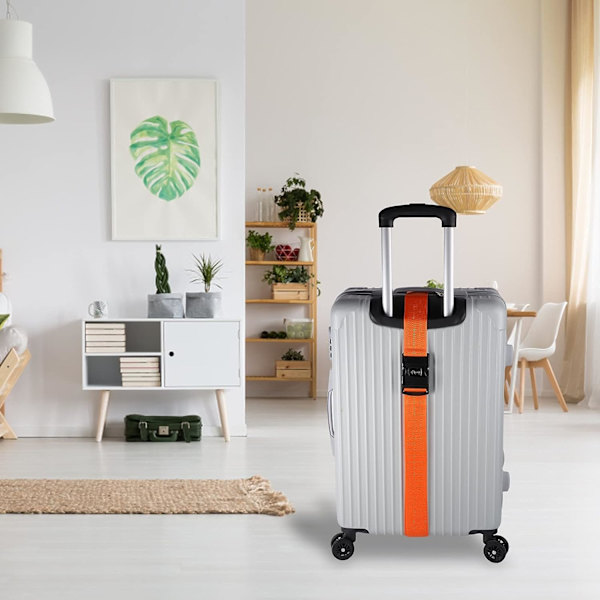 2 st bagageremmar, packningsbälte resväskremmar på din flygresa med lås（1,97 tum*71 tum orange） Orange
