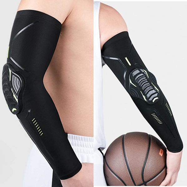 Armbågsskydd, andningsbart och lätt honeycomb för basketboll armbågsskydd (svart, L) l