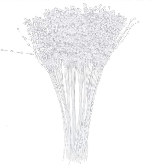 100 stk perlepinner brudebryllupskorsasje brudepikeperlestilker bryllupsperleblomsterspray (hvit) white