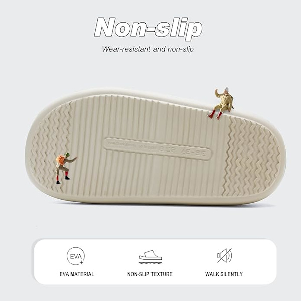 Badsandaler Damtofflor Molnskor Herrsommar Mysiga Slides Cloudyzz Tofflor Halkfria（vit orange） White Orange