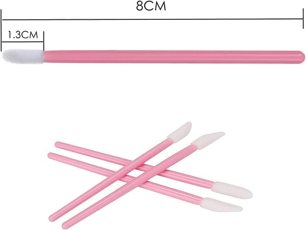 100 st engångsläppstift kosmetika damer läppstift borste (rosa)