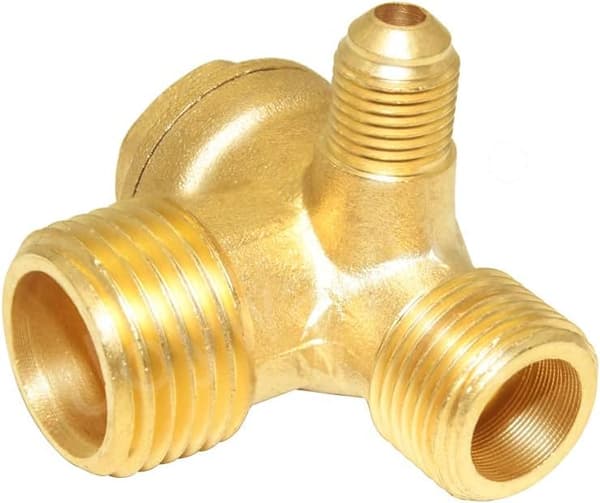 3-veis messing utvendig gjenget luftkompressor tilbakeslagsventil sentral pneumatisk G1/2\"xG3/8\"xG1/8\"
