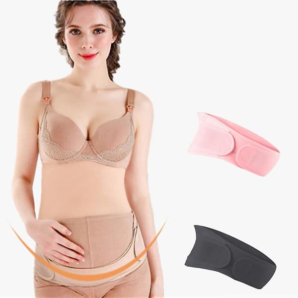 Justerbart graviditetsbälte i andningsbart elastiskt material (rosa) pink