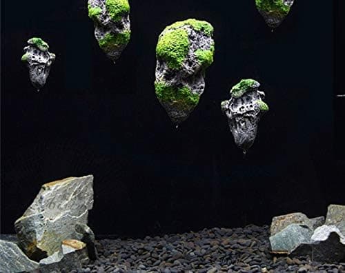 Akvarium Flytande Moss Stenprydnad Moss Sten Trä Hus Grottdekor