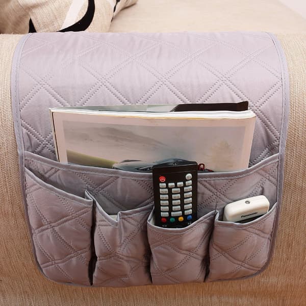 Vanntett sofa stol armlene arrangør sofa arm caddy brett ryddig hengende oppbevaringspose, grå Grey