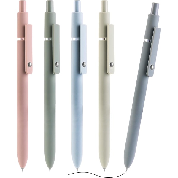 5-pack estetiska kulspetspennor, 0,5 mm indragbara gelpennor, söta kulspetspennor color 1