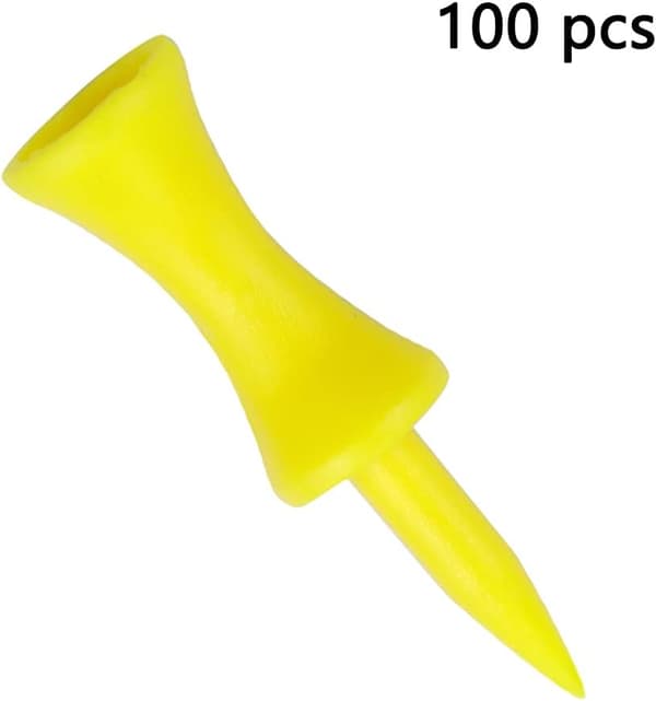 Golfbollspik i plast, 43 mm, 100 st (gul) Yellow