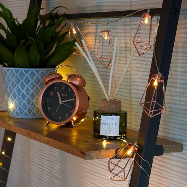 Metall Geometrisk Lykt Batteridrevne Eventyrlys, 10 LED Varmhvit