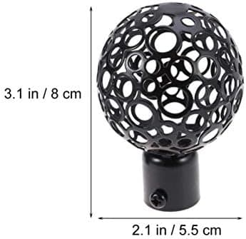 1 par aluminiumslegering gardinstang endestykker til vindue 22 mm (sort)
