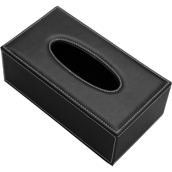 Kosmetisk näsdukslåda PU läder näsdukslåda, 25,5 x 14x 9,5cm (svart) black