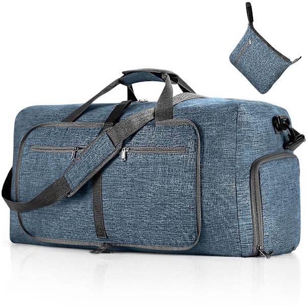 65L Packable Duffel Bag med skofack Unisex Resväska Vattentålig Duffel Bag(Blå) Blue