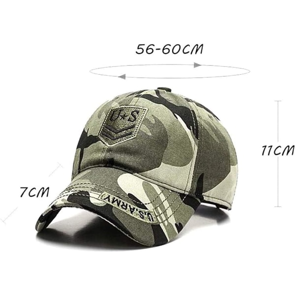 Army Camo cap, taktisk cap för män, kamouflagehatt, justerbar sport, Casual solskyddshatt