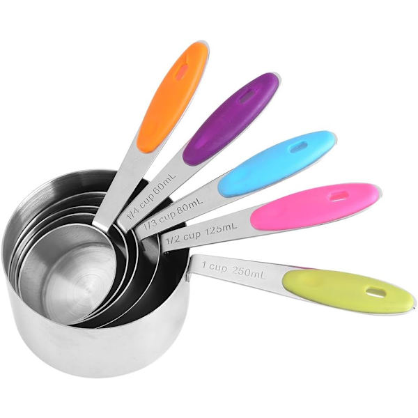 Mätkoppar, 5 st/set rostfritt stål mätkoppar kit bakverktyg