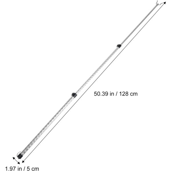 Lång räckvidd krokstav i aluminiumlegering Garderobsstolpe Teleskopisk klädkrokstolpe（silver） Silver