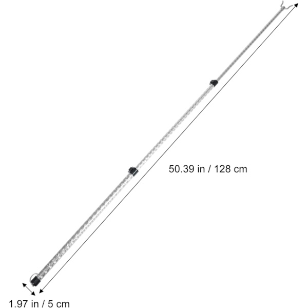 Lång räckvidd polkrokstång i aluminiumlegering Teleskopisk klädkrokstång（Silver） Silver