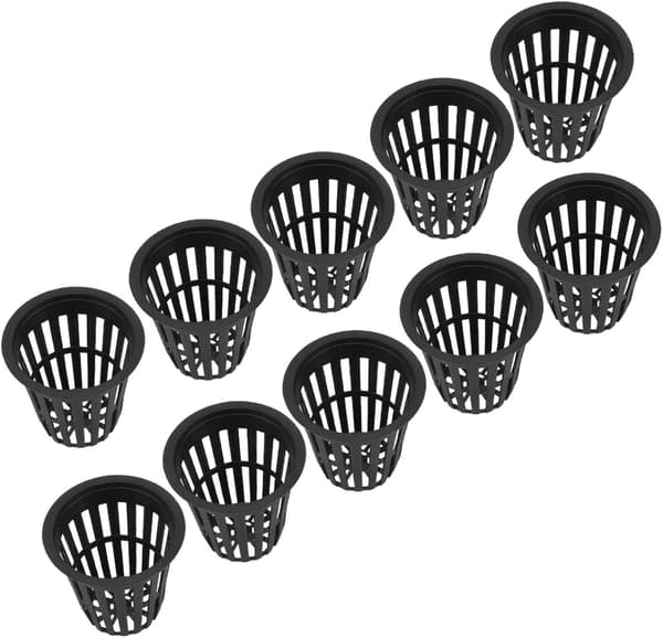 Havenetkop, plastik hydroponics netpotkurv hydroponisk plantenet, 2 tommer (sort) black