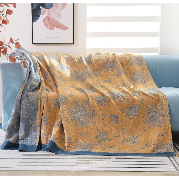100% bomulls Boho tak dagligen tak dubbelsidig tak sängkläder - gul 150x200cm