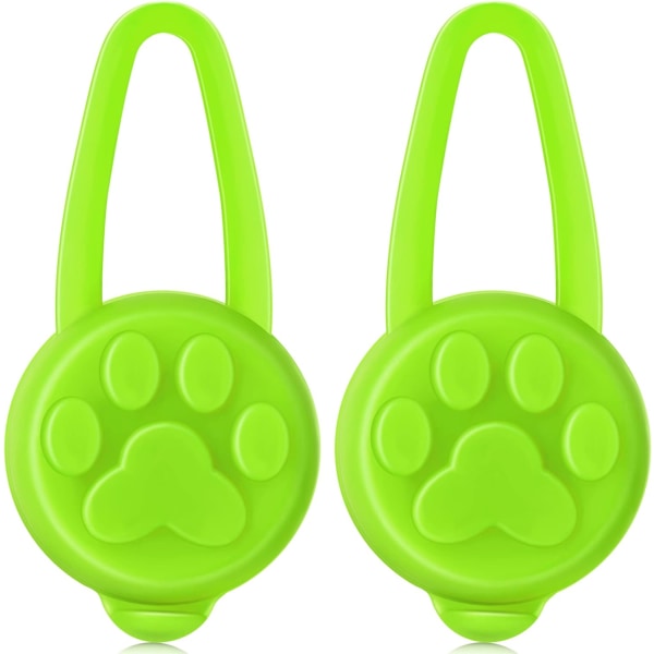 2 st glödande hundljus 3 lägen silikon LED hund katt lampor clip-on för natt mörk promenad valp (grön)