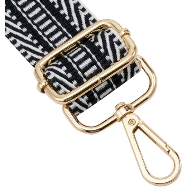 Bred axelrem justerbar ersättningsbälte crossbody canvasväska handväska (svart) Black