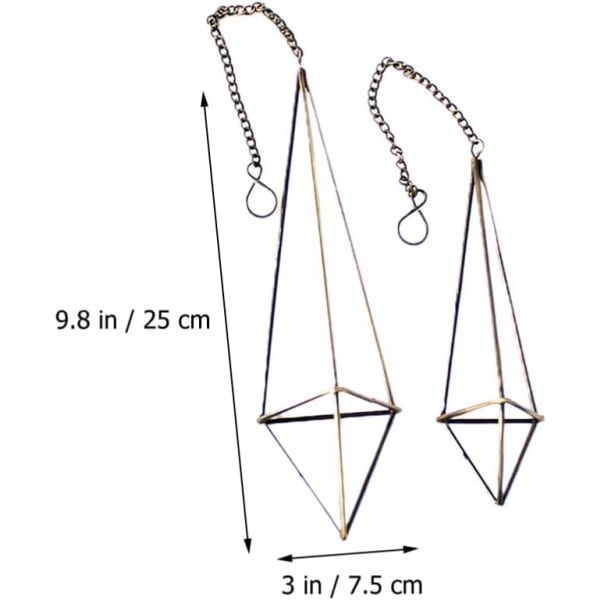 Luftväxter Diamant Hängande Luftväxthållare Geometrisk Metallkruka med Kedja Takväxter Rack