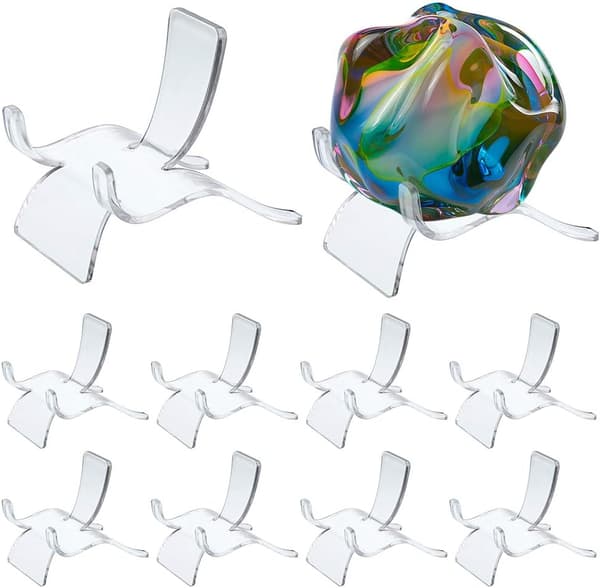 10 stk. akryl trekantede displays - klare plastik samleobjekter display (medium) M