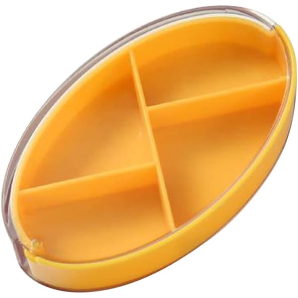 4 fack Pillerask för resor och daglig användning Läkemedelsdispenserhållare för upp till 4 gånger dagligen (gul) yellow