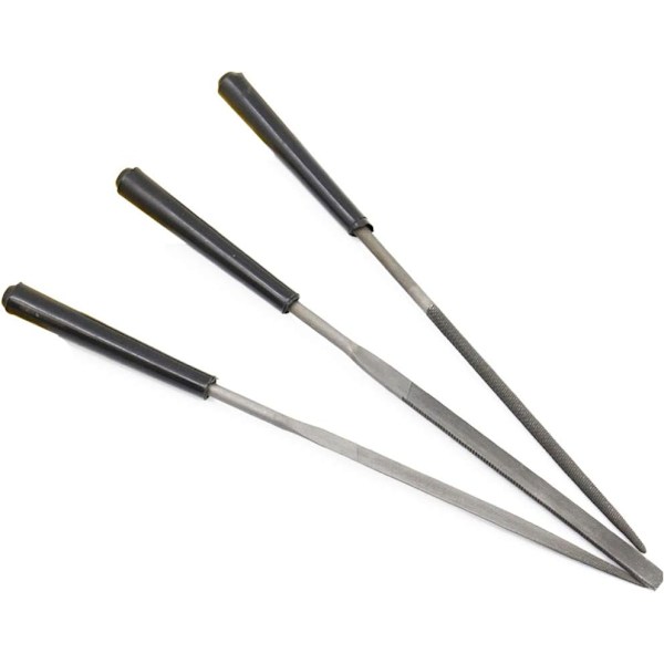 3-pack Rund Platt Triangulär Nålsfil Set Handverktyg Glas Sten Hantverksverktyg