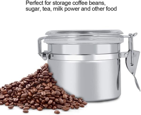 500g, kaffepulverdåse i rustfrit stål, opbevaringsboks kaffebeholder