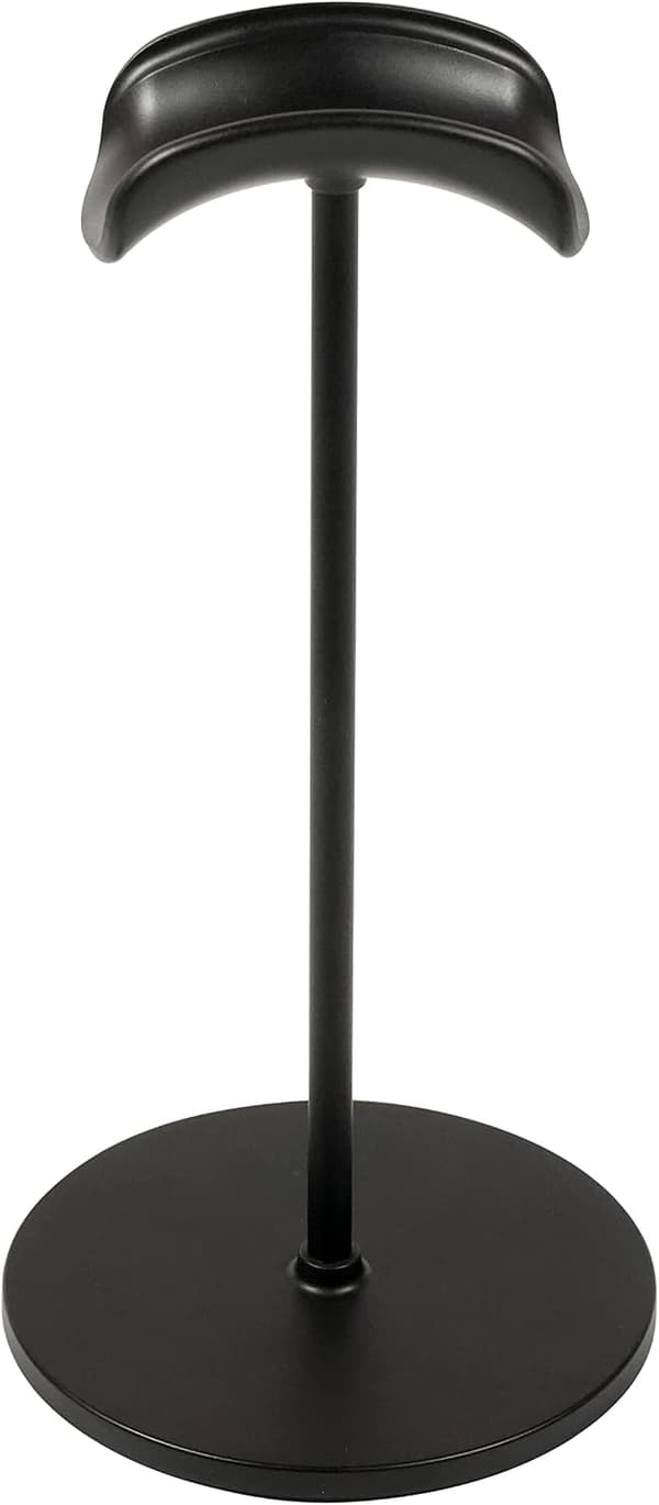 Hovedtelefonstativholder, øretelefonstativ med understøttende stang og base i aluminium (sort) Black
