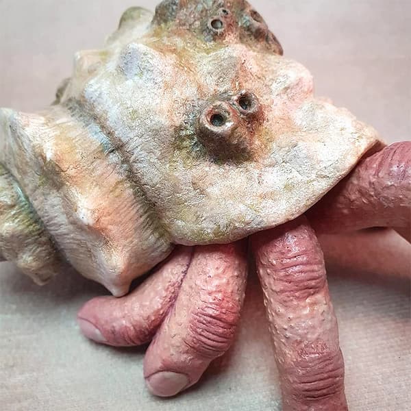 Finger Eremitkrebs Skulptur Gyser Snegl Harpiks Ornament