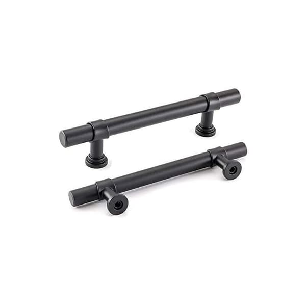 Set med 2 svarta badrumsskåpshandtag 96 mm