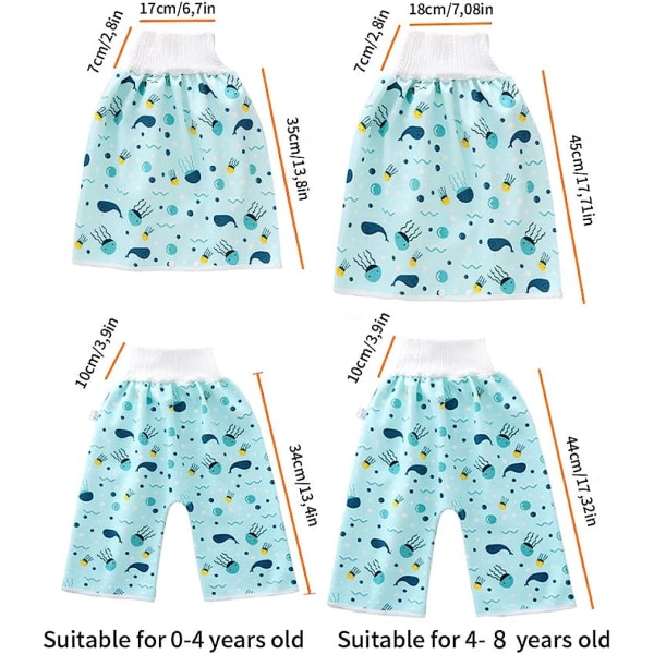 Förpackning med 2 Baby Shorts Träningsbyxor Blöjebyxor Lärande Barnshorts Potty（style 2 M) color 1 m