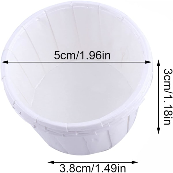 100 st Pappersbakmuggar Smörjpapper Muffinsfodral Case Muffinsdekorationsmuggar[Vit]