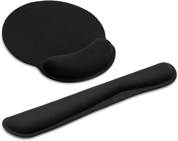 Ergonomisk musematte håndleddsstøtte muse-tastatur håndleddsstøttesett sklisikker matte musematte håndleddsstøtte for kontor, datamaskin, bærbar PC, svart
