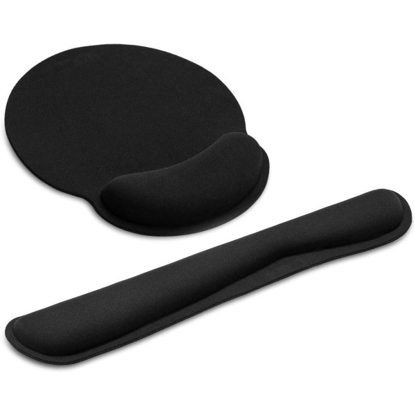 Ergonomisk musmatta handledsstöd mus tangentbord handledsstöd set halkfri matta musmatta handledsstöd för kontor dator bärbar dator svart