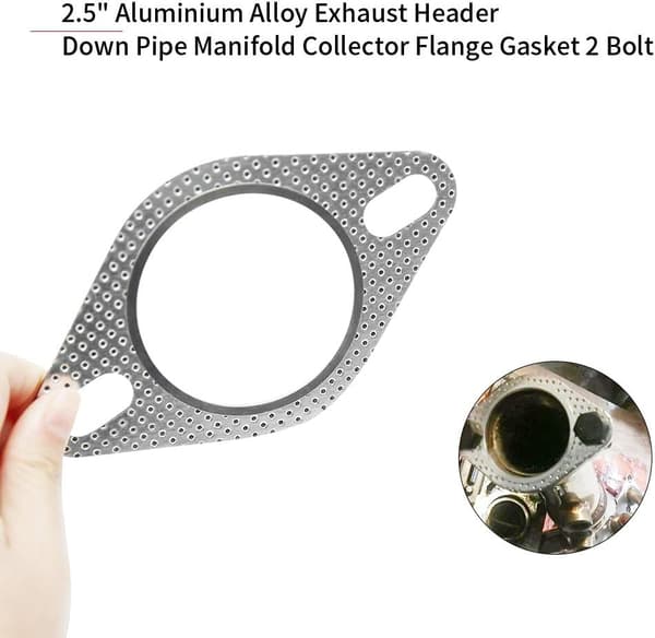 5 st 2,5\" Aluminiumlegering Avgasgrenrör Downpipe Grenrör Samlare Flänspackning 2 Bult
