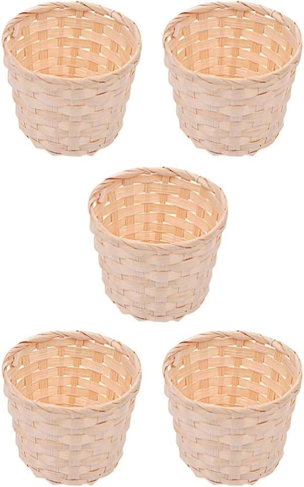 5 st Mini Flätade Korgar Utan Handtag, Dockhus Picknick Korg Korg