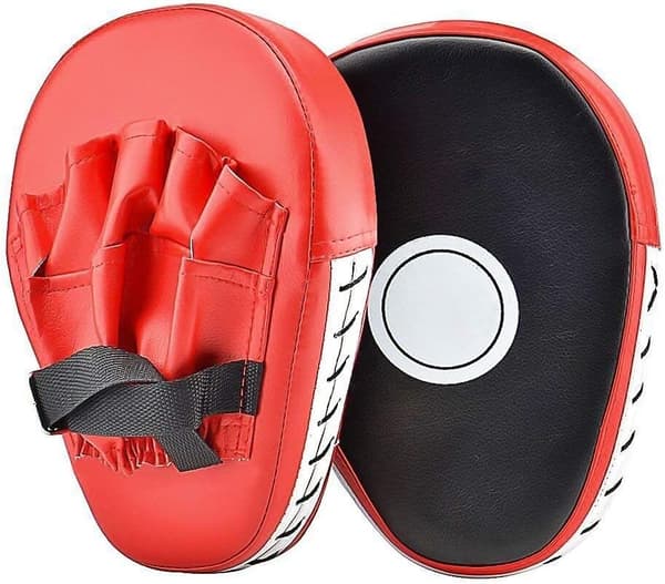 PU bokseputer, boksehansker, forhåndsformede treningsputer, slagputer, coachingputer, 1 par kickboksing / bokseputer