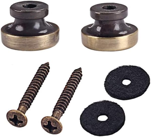 2 STK Guitarremknapper med metalender Remlåse til guitarbas (bronze) Bronze