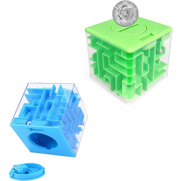 Labyrint Pussel Pengar Hållare Presentaskar Pusselspel Hjärngympa 2 Pack