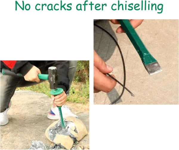 Mason Chisel med handskydd, 12 tum (30 cm) Heavy Duty Flat End Rock Concrete Mortar Stone Chisel