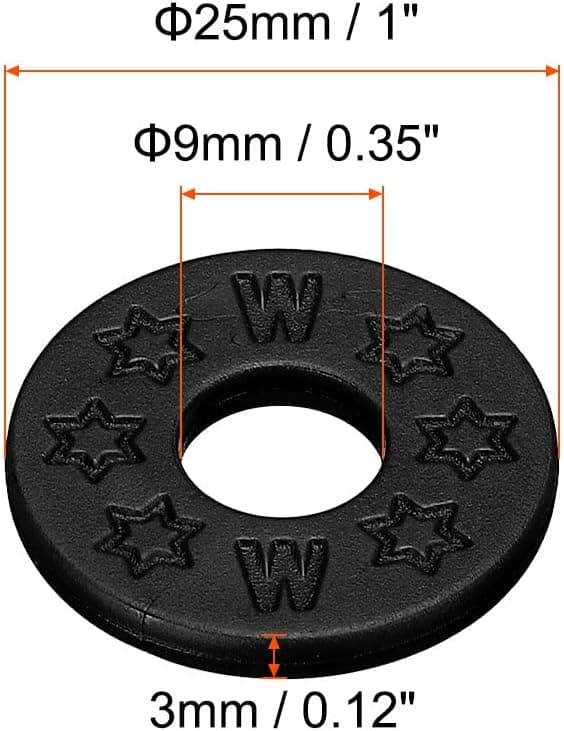 12-pack remblock av gummi för remknappar (svart) Black