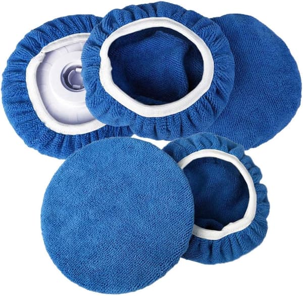 Bilpolering Vokshætter Mikrofiber Polerpuder 5 Stykker (Mørkeblå, 7\"-8\")