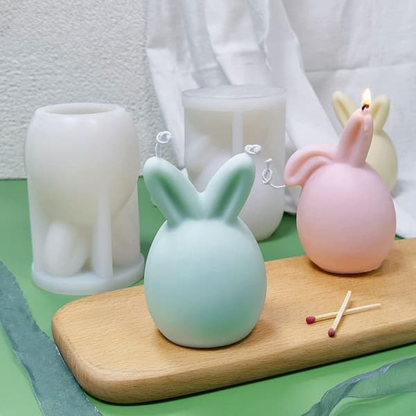 3D påskeharelysformer, såpeform, påskeharelysformer, påskehare silikonform