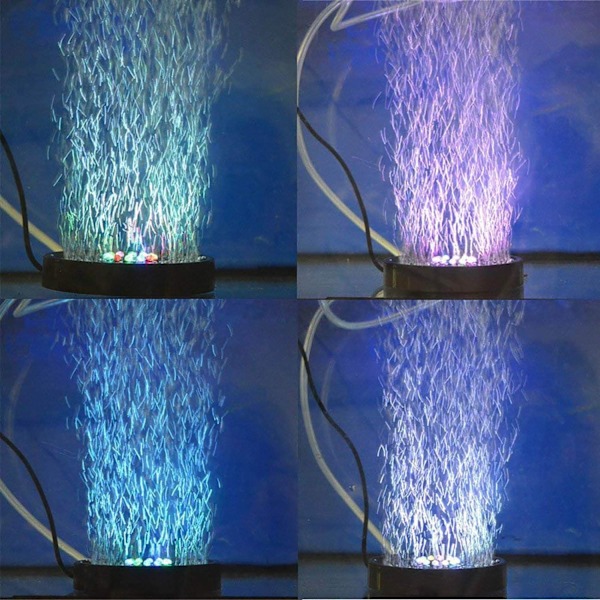 Akvarium LED-luftstensplatta, akvarieluftare med automatiskt färgbyte LED