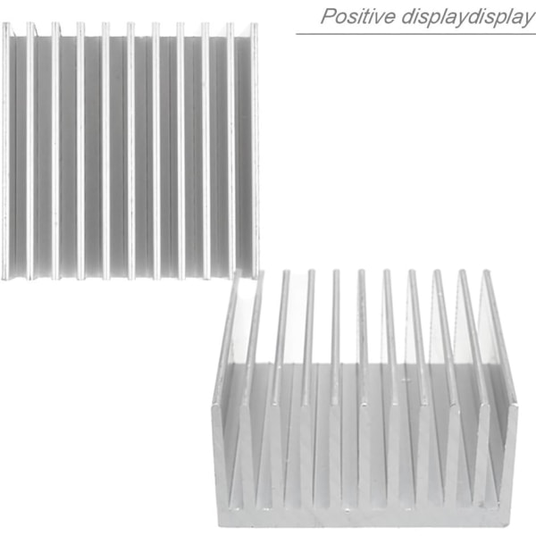 Elektronisk radiator, kylfläns i ren aluminium, chip värmeklump (silver) 2 st