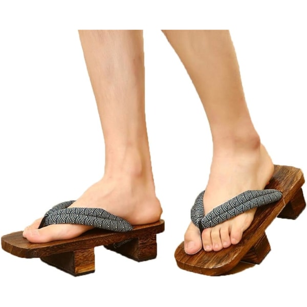 Scenprestanda för män Geta japanska trätofflor Träskor Flip Flops Sandaler Skor（40 fot stil 2） color 2 38-40