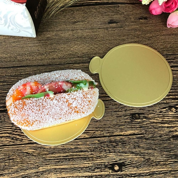 Muffinsbricka, 100 st Mousse Tårtbrädor Guldpapper Cupcake Dessert Displays