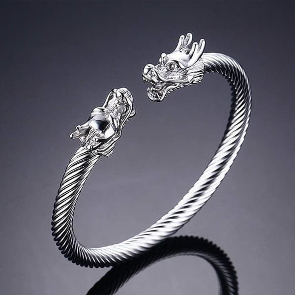 Herrearmbånd Elastisk stang Justerbart Viking Punk Dragearmbånd i rustfrit stål