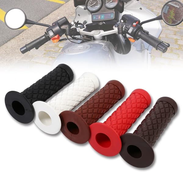 Motorcykel blødt gummi styr modifikation tilbehør (rød) 1 par Red